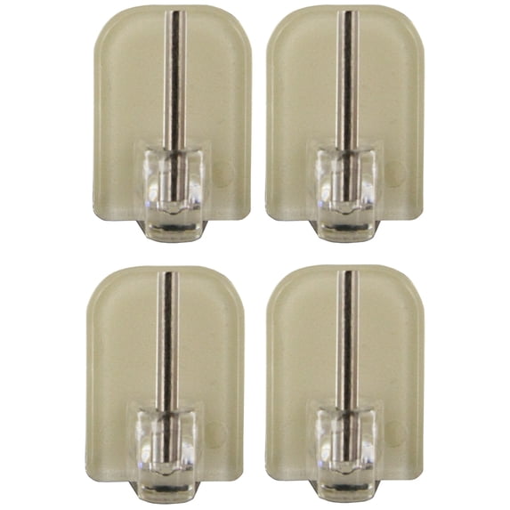 Evideco Self Adhesive Hooks Sash Rod Kitchen Curtains Set of 4 Clear N/A