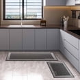 thumbnail image 1 of Evideco Two-Tone Black Kitchen Mat and Runner Set 20x32 and 20x48 In - Low Profile Non-Slip Polyester Floor Mats for Sink or Prep Areas, 1 of 7