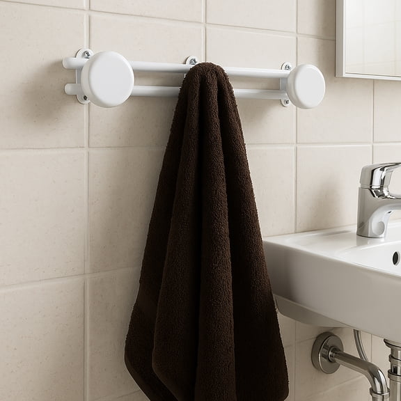 Wall Mounted Coat and Hat 3 Hooks Rail-Rack White
