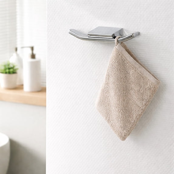 Evideco French Home Goods Indoor Bathroom Rust Resistant Wall Mount Towel Hooks with Mounting Hardware, Silver