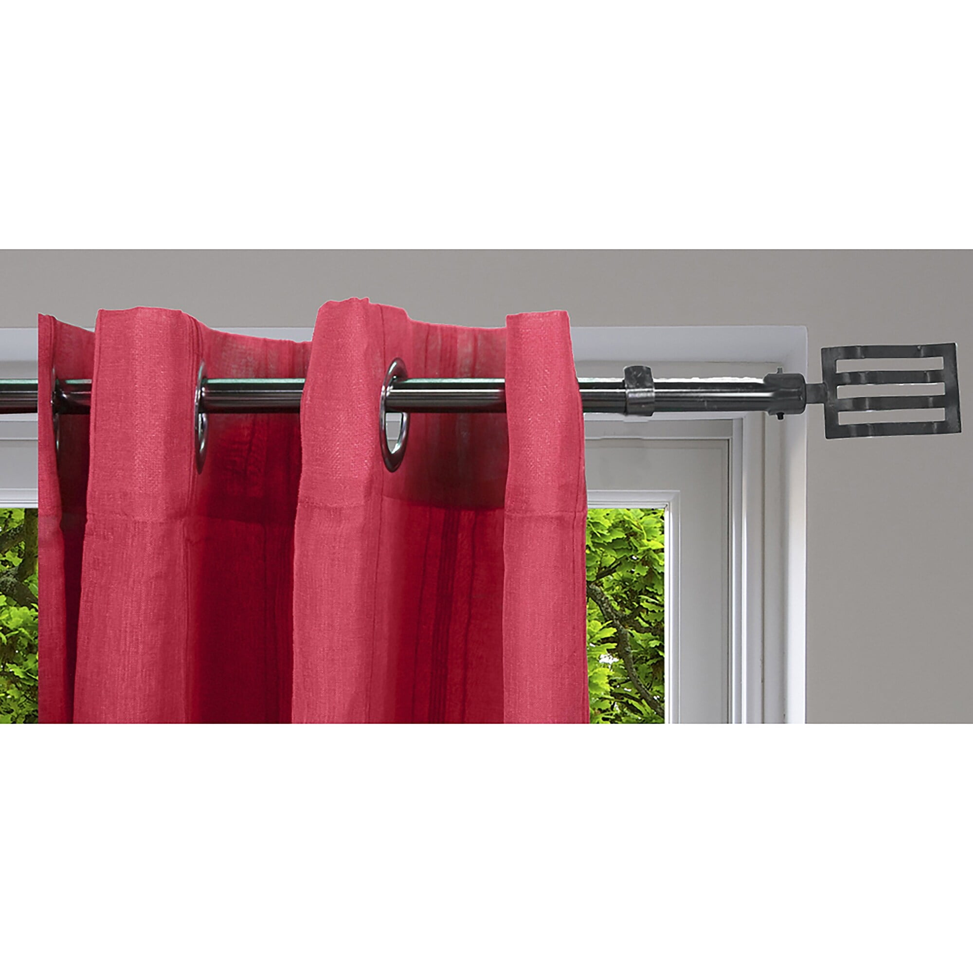 Evideco Wave Adjustable 3/4" and 3/4" Brushed Silver Curtain Rod, 50 - 82 in