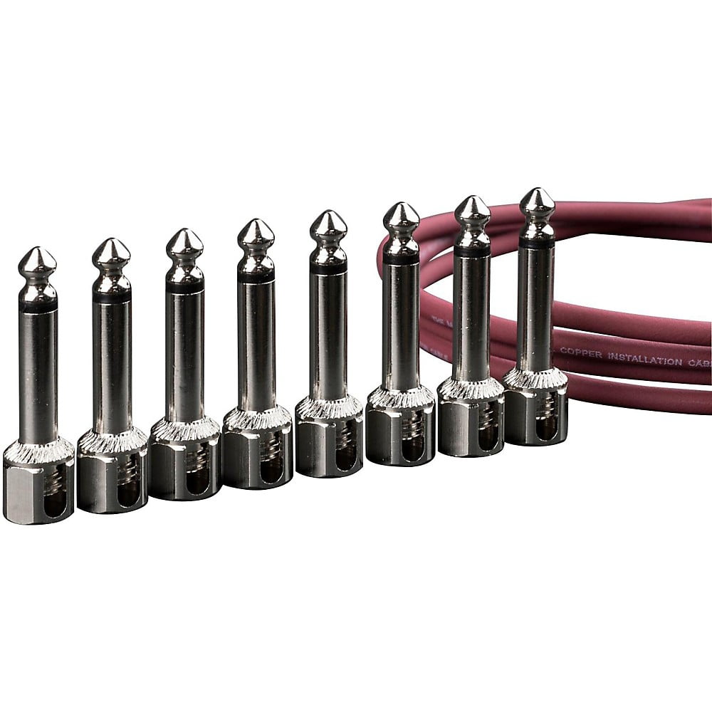 Evidence Audio Monorail SIS DIY Solderless Guitar Patch Cable Kit - 8 Angled SIS Plugs and 5 feet Burgundy Cable
