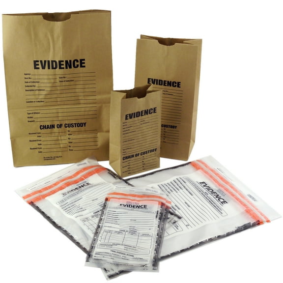 Evidence Bags, Paper and Plastic Sample Pack