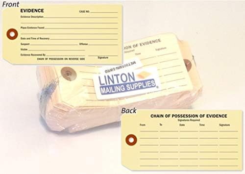 Evidence and Chain of Possession Identification Tag (Double Sided), 5. ...
