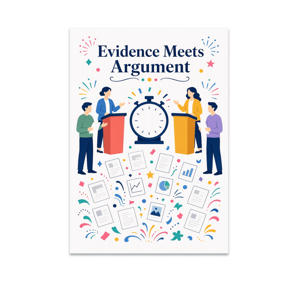 Evidence Meets Argument Wall Art - Debate Team Enthusiast - 13x19 Poster Print