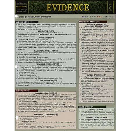 Pre-Owned Evidence (Barcharts Quickstudy: Law) Paperback