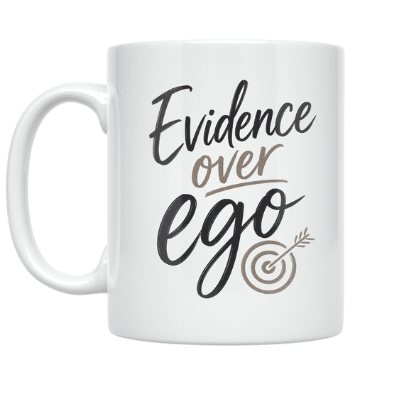 Evidence Over Ego - Motivational Quote Enthusiast - 11 oz Ceramic Coffee Mug