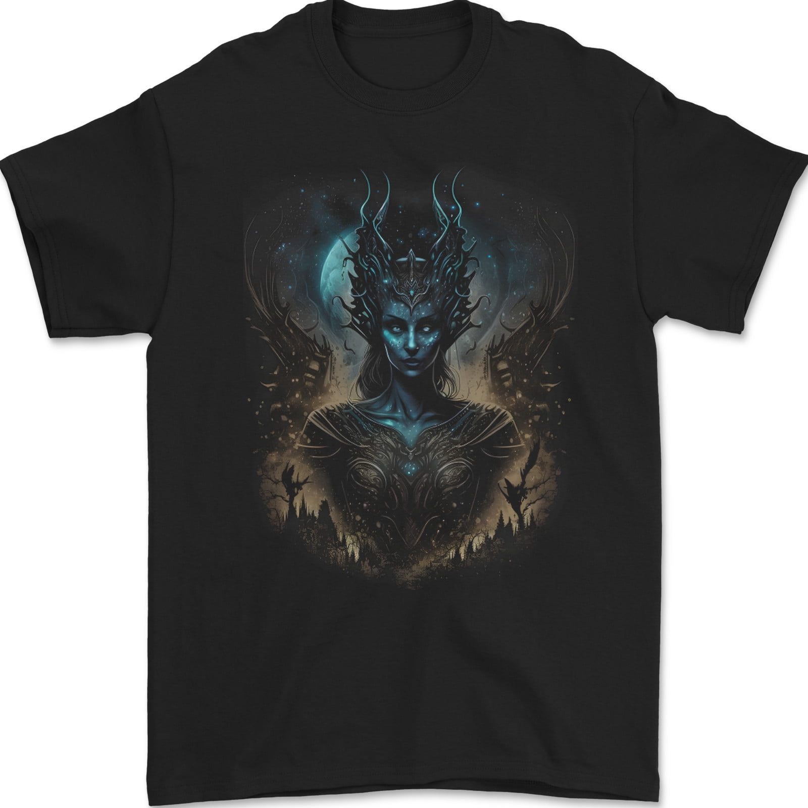 Evil Alien Sorceress Fantasy Witch Halloween Mens T-Shirt 100% Cotton ...
