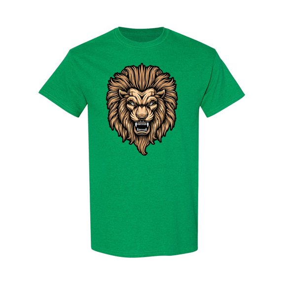 Evil Angry Lion Face T-Shirt Men -Image by Shutterstock, Male Medium