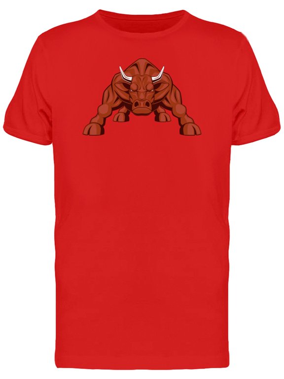 Evil Brown Bull Cartoon Tee Men's -Image by Shutterstock