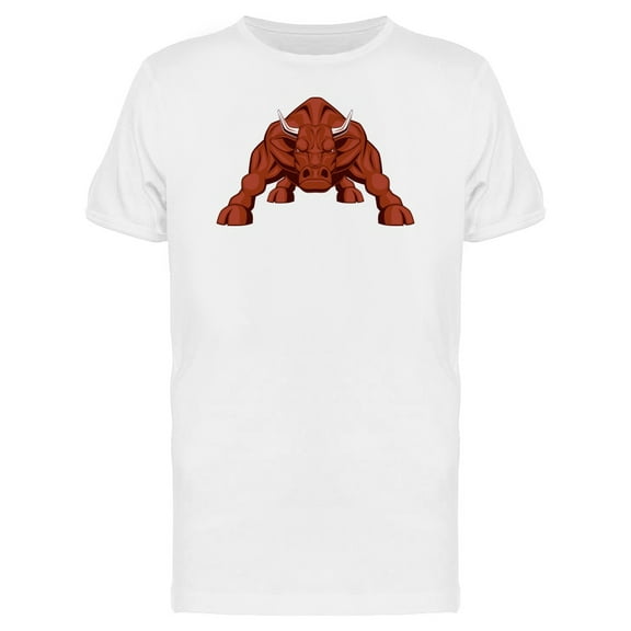 Evil Brown Bull Cartoon Tee Men's -Image by Shutterstock
