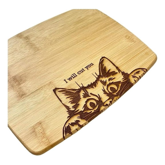 Evil Cat 8"x10" Bamboo Cutting Board