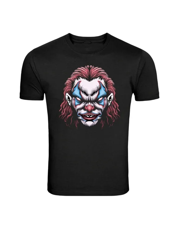 Evil Clown Face Horror Joker Trendy Design For Celebration Events Style Graphic T-Shirt, Size S-5XL