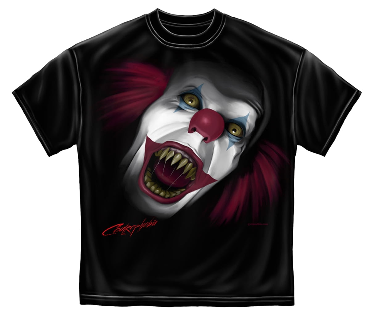 Collections Etc Screaming Clown Novelty Short Sleeve Graphic