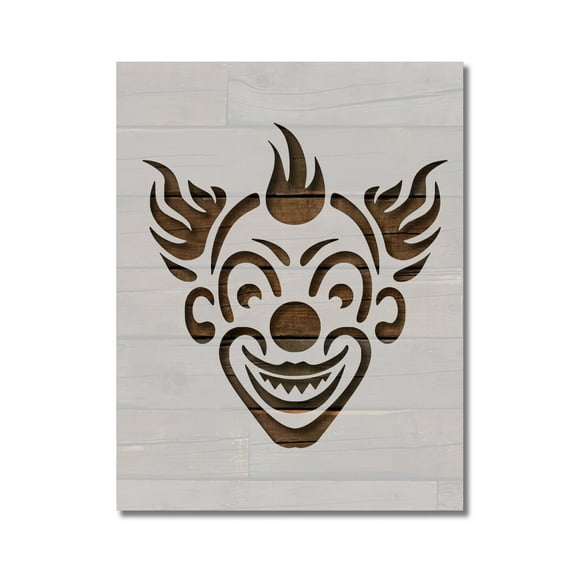 Evil Clown Smiling Stencil Template Reusable 8.5 x 11 for Painting on Walls, Wood, Etc. By Stencilville