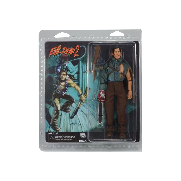NECA SDCC Exclusive Evil Dead 2 Hero From The Sky Ash Action Figure - Sepia Tone, Display Base