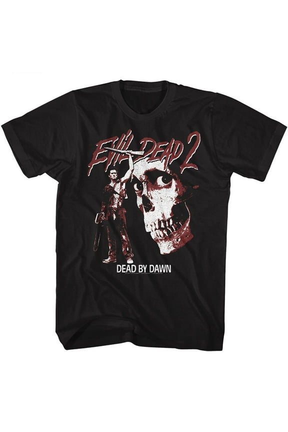 Evil Dead Ash And Skull Black Adult T-Shirt