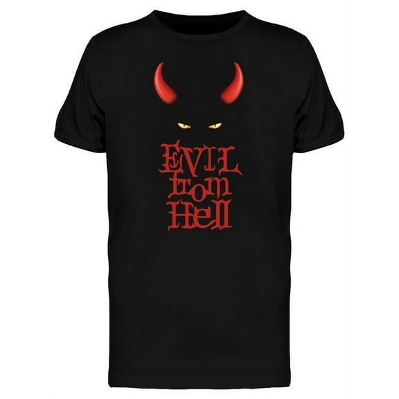 Evil Demon Horns Graphic T-Shirt Men -Image by Shutterstock, Male 3X-Large