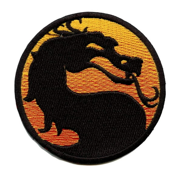Evil Dragon Combat Round Logo Iron On Patch