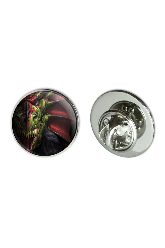 Evil Dragon Lair of Shadows Fantasy Metal 0.75" Lapel Hat Pin Tie Tack Pinback