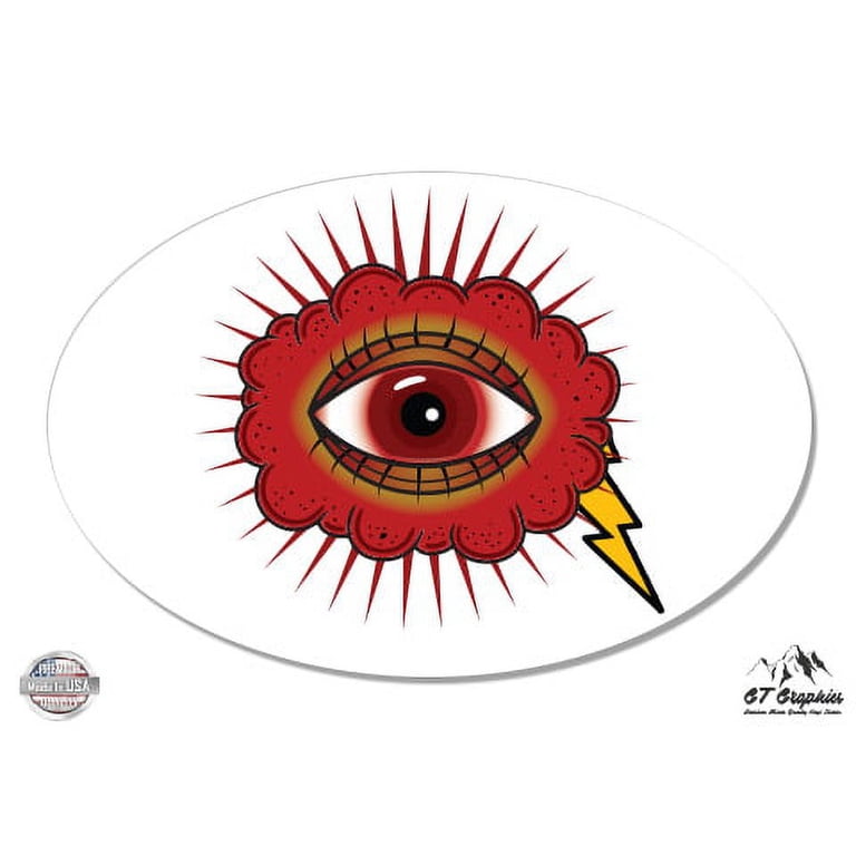 Evil Eye Vinyl Bumper Sticker - 5 Inch Waterproof Decal For Car, Laptop, Window & More, UV Protected, Made In USA