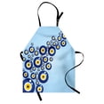 thumbnail image 1 of Evil Eye Apron Diagonal Evil Eye Pattern Lively Protection Symbol Turkish Cultural, Unisex Kitchen Bib Apron with Adjustable Neck for Cooking Baking Gardening, Blue Pale Blue Yellow, by Ambesonne, 1 of 3
