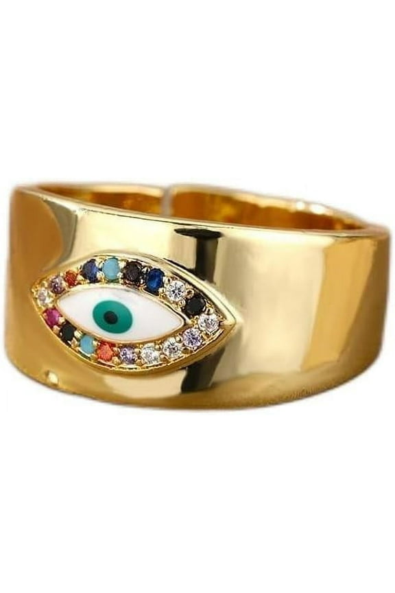 Evil Eye Band Ring Open Ring for Women Men,Party Ring Women(Open Ring)