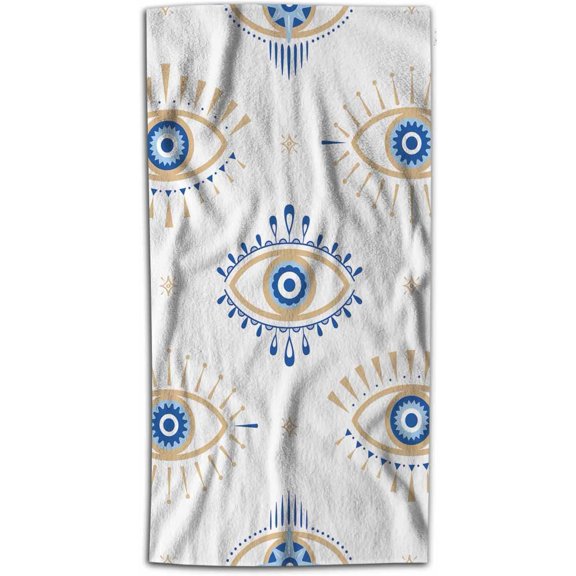 Evil Eye Bath Towel Magical Hamsa Eye Witchcraft Occult Symbol Bathroom Towels Extra Large 64x32 Inch Soft Polyester-Microfiber Beach Home Hotel Spa Gym