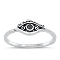 thumbnail image 1 of Evil Eye Black Cubic Zirconia Promise Ring .925 Sterling Silver Band Jewelry Female Male Size 7, 1 of 4