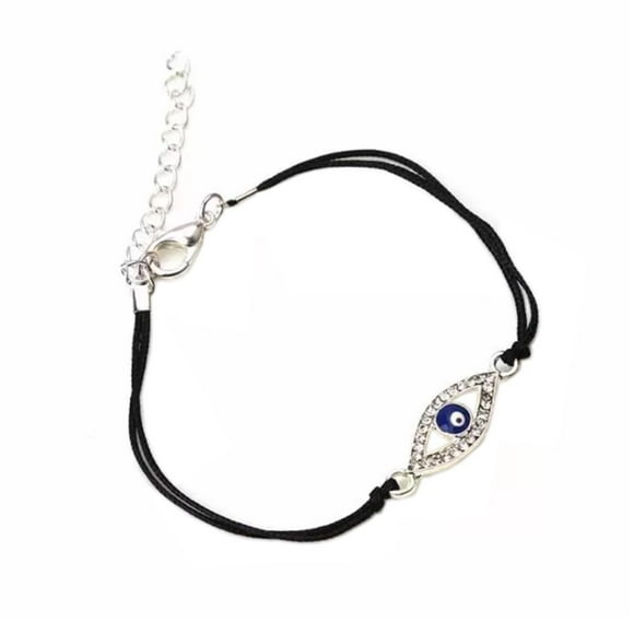 Evil Eye Bracelet Dainty String Kabbalah Nazar Protection Black Lucky Adjustable