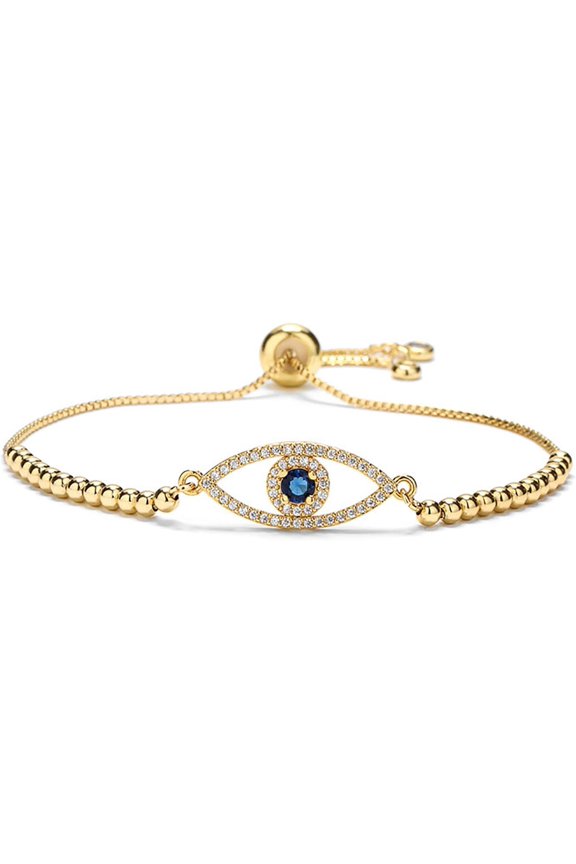 Evil Eye Bracelets Hamsa Bracelet - 18K Gold Plated Adjustable Eye of, Crystal, Style T8229