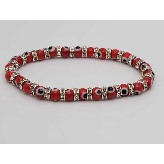Evil Eye Charm Bracelet 6mm for Protection, Good Luck and Great Energy