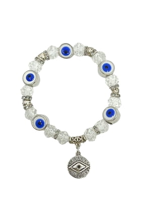 Evil Eye Colorful Bead Bracelet: 1CT