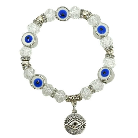 Evil Eye Colorful Bead Bracelet: 1CT