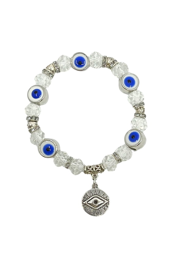 Evil Eye Colorful Bead Bracelet: 1CT