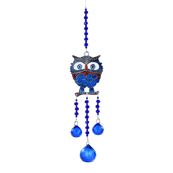 Evil Eye Crystal Suncatcher Hanging Ornament with Blue Glass Prism,Home Decor Protection Amulet Gift