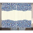 thumbnail image 1 of Ambesonne Evil Eye Curtains 2 Panel Set, Framework, 108" x 108", Blue Pink Yellow, 1 of 2