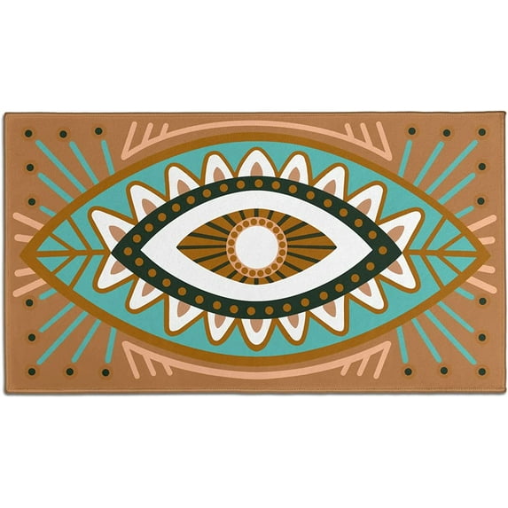 Evil Eye Doormat Evil Eye Decor Third Eye Decor Evil Eye Rug Tribal Style Small Throw Rugs Super Soft Creative Accent Distressed Floor Carpet for Door Mat Entryway Bedroom