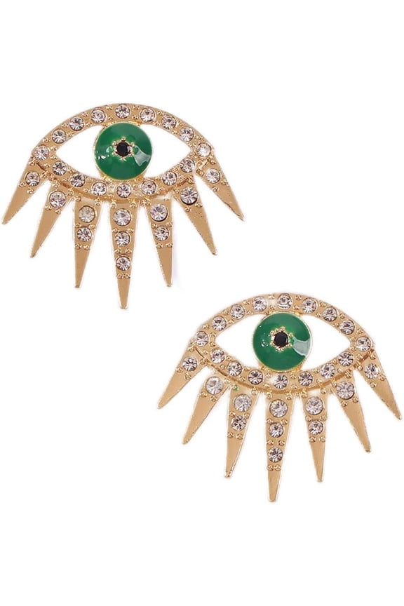 Evil Eye Earrings for Women Green Eyes Shiny Party Gothic Accessories Jewelry Vintage Demon Eye Stud Earrings[s767]