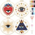 thumbnail image 1 of Evil Eye Embroidery Starter Kit for Beginners with Pattern and Instructions Includes Embroidery Cloth Hoops Threads and Needles, 1 of 9