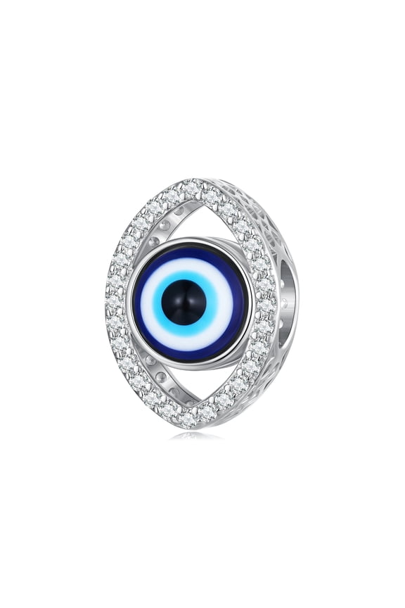 Evil Eye Fashion Silver-Plated Charm Beads for Jewelry Making
