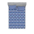 thumbnail image 1 of Evil Eye Fitted Sheet & Pillow Sham Set, Water Drops Inspired Shape up and down Luck Art Vivid Tile Design, Decorative Printed 6 Piece Bedding Decor Set, Queen, Pale Blue White and Blue, by Ambesonne, 1 of 3