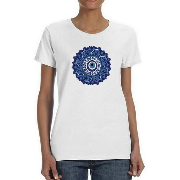 Evil Eye Flower Shaped T-Shirt Women -Image by Shutterstock, Female Small