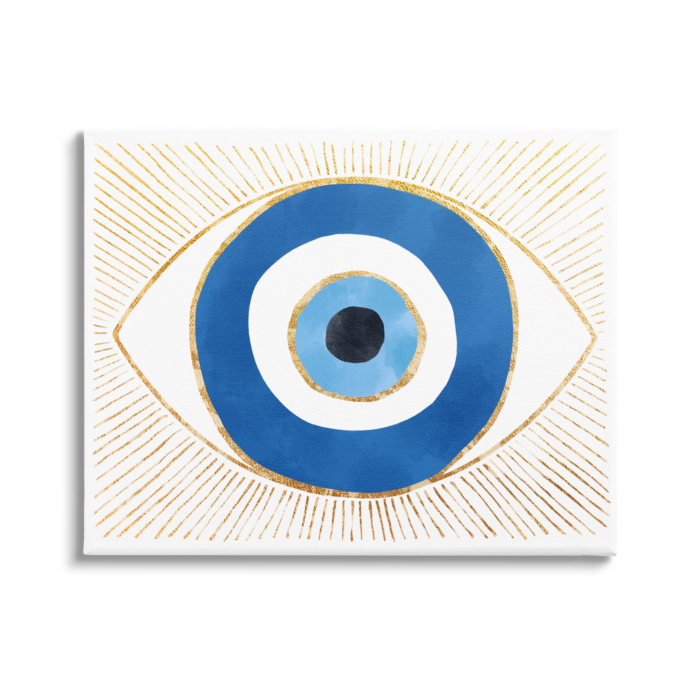 Evil Eye Glam Rays Pattern Religious Graphic Art Gallery Wrapped Canvas Print Wall Art