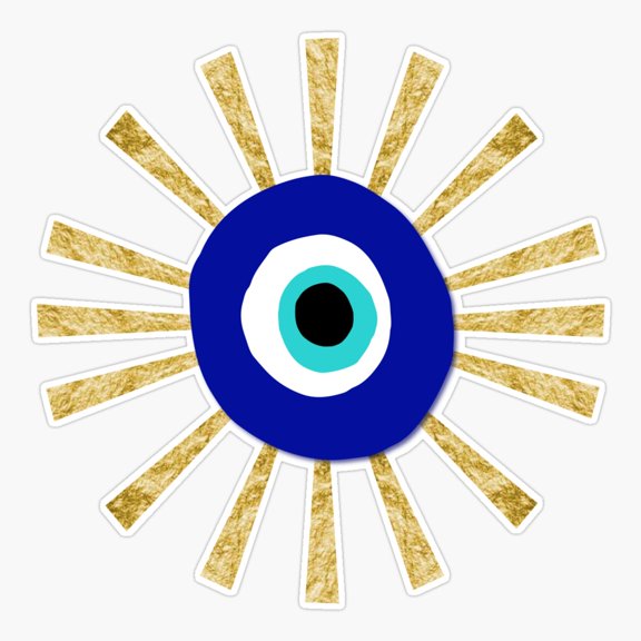 Evil Eye Gold Sunburst Sticker