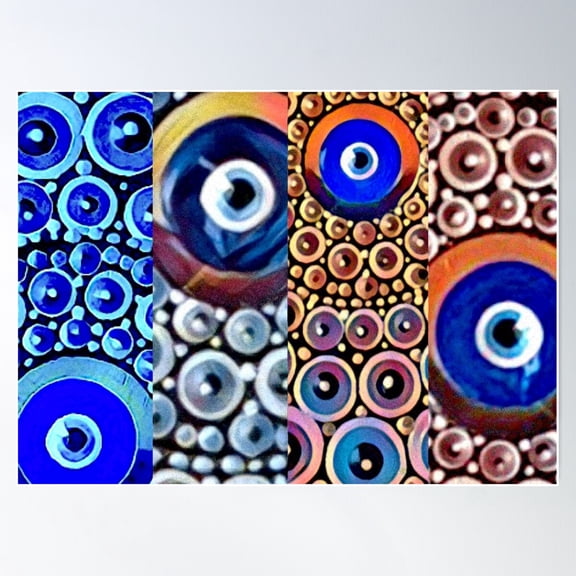 Evil Eye In Colors Poster Wall Art, Modern Wall Decor For Living Room Bedroom, 8x12 UNFRAMED