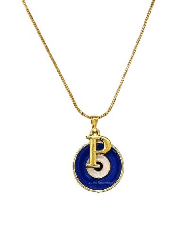 Evil Eye Initial Necklaces for Women (P Necklace Initial)