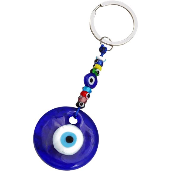 Evil Eye Key Chain Pendant Blue Alloy Hanging Accessory for Bags Keys Cars Turkish Style