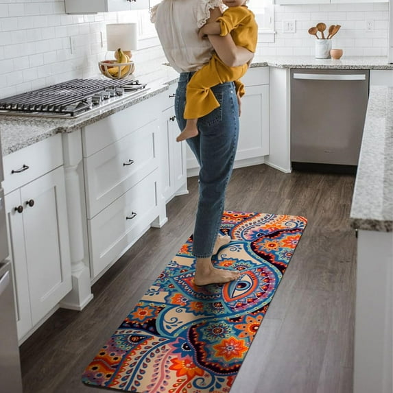 Evil Eye Kitchen Rugs Piece Evil Eye Decorative Mats for Kitchen Evil Eye Floor Mats Decorations for Kitchen 47×17in