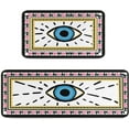 thumbnail image 1 of Evil Eye Kitchen Rugs Set of 2 Boho Non-Slip White Kitchen Rug and Mat Cushioned Kitchen Runner Rug Carpets for Kitchen Floor Bedroom Farmhouse Decor 17"x47"+17"x30", 1 of 6